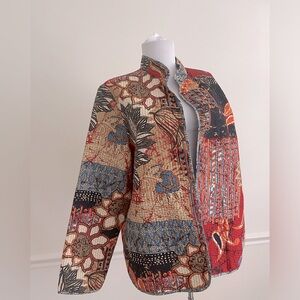 Quilted Jacket Patchwork reversible boho printed silk cotton